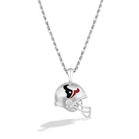 True Fan Silver Houston Texans 1/20 CT. T.W. Diamond Helmet Necklace