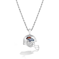 True Fan Silver Denver Broncos 1/20 CT. T.W. Diamond Helmet Necklace