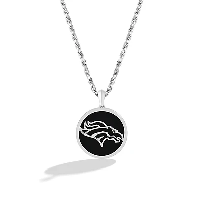 True Fan Denver Broncos 1/15 CT. T.W. Diamond & Oval Black Onyx Necklace