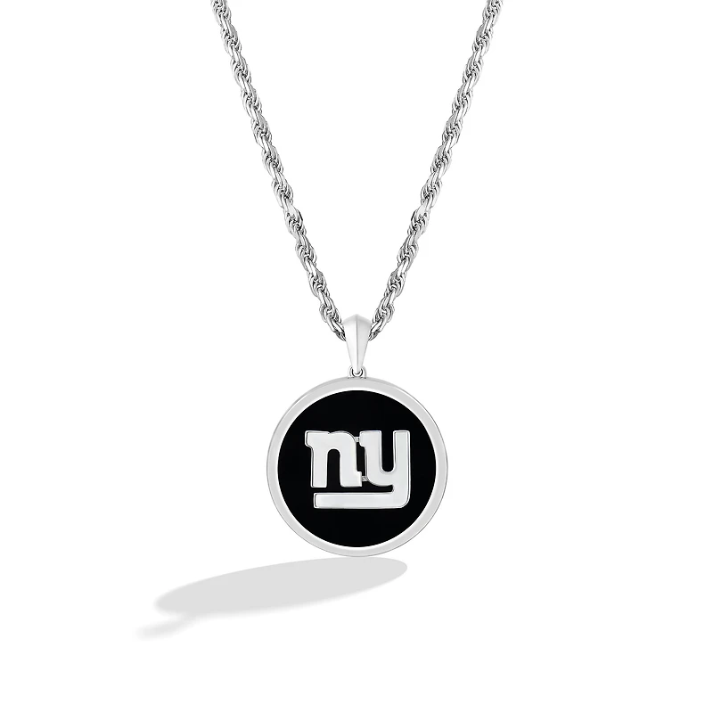 True Fan New York Giants 1/15 CT. T.W. Diamond & Oval Black Onyx Necklace