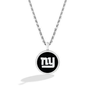 True Fan New York Giants 1/15 CT. T.W. Diamond & Oval Black Onyx Necklace
