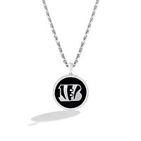 True Fan Cincinnati Bengals 1/15 CT. T.W. Diamond & Oval Black Onyx Necklace