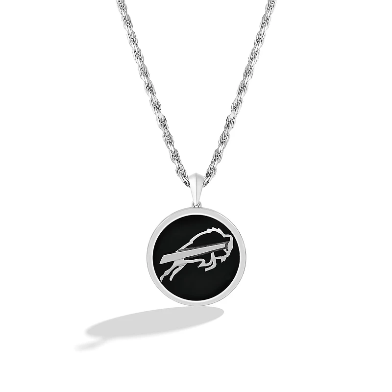 True Fan Buffalo Bills 1/15 CT. T.W. Diamond & Oval Black Onyx Necklace