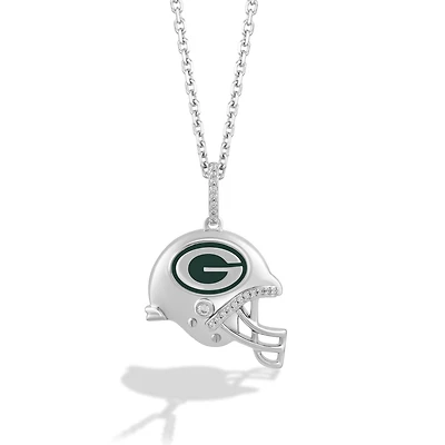 True Fan Silver Green Bay Packers Helmet Pendant Necklace