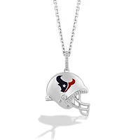 True Fan Silver Houston Texans Helmet Pendant Necklace