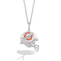 True Fan Silver Miami Dolphins Helmet Pendant Necklace