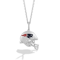 True Fan Silver New England Patriots Helmet Pendant Necklace