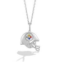 True Fan Silver Pittsburgh Steelers Helmet Pendant Necklace