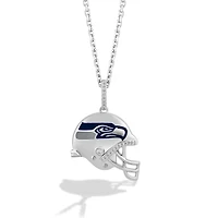True Fan Silver Seattle Seahawks Helmet Pendant Necklace