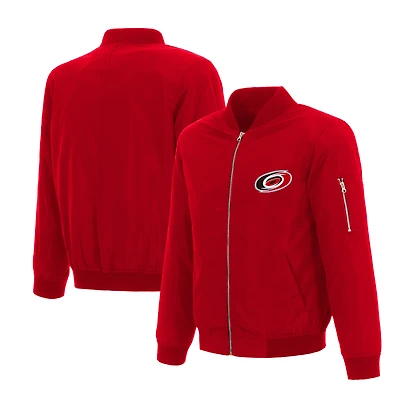 Men's JH Design Red Carolina Hurricanes Nylon Bomber Full-Zip Jacket