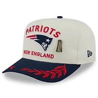Men's New Era Cream/Navy New England Patriots 2025 NFL Draft A-Frame 59FIFTY Fitted Hat