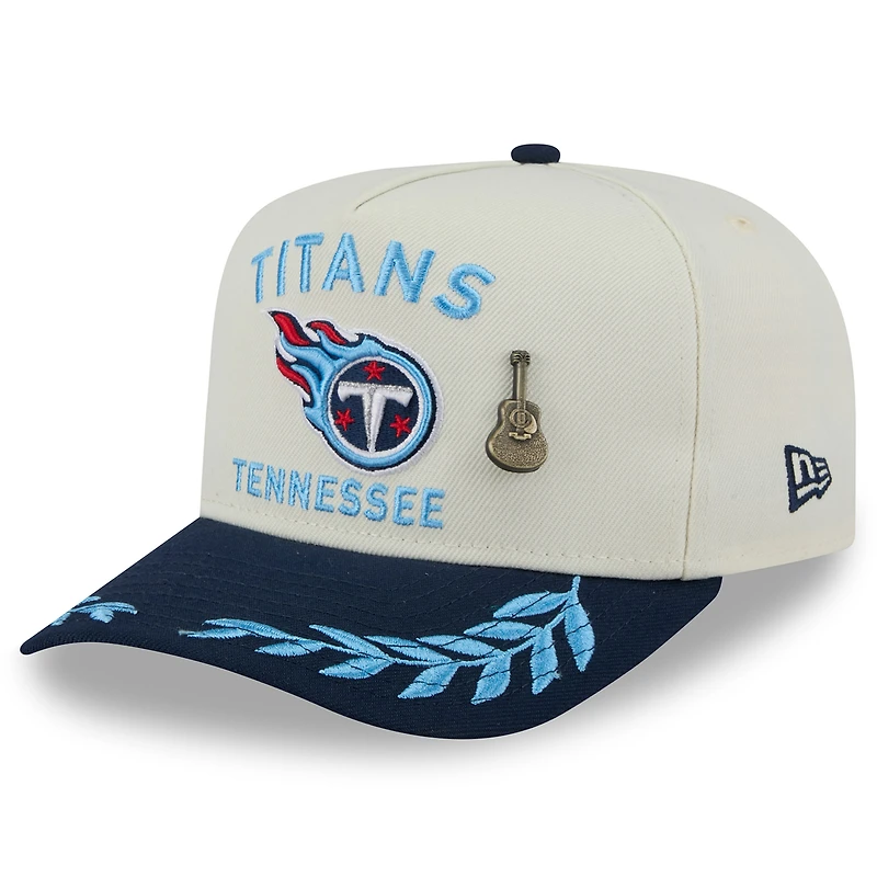 Men's New Era Cream/Navy Tennessee Titans 2025 NFL Draft A-Frame 59FIFTY Fitted Hat