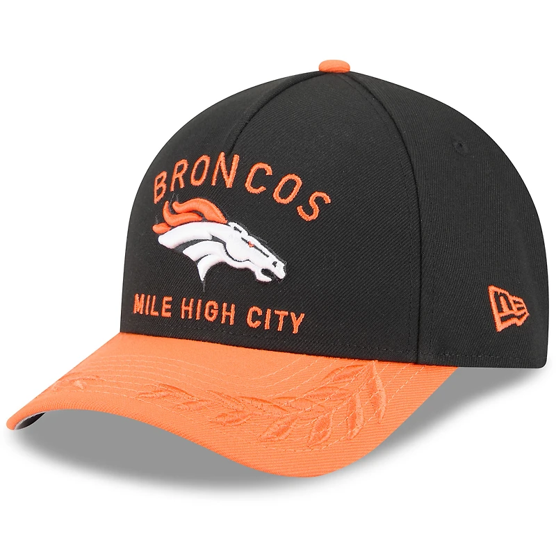 Men's New Era Black/Orange Denver Broncos 2025 NFL Draft 9FORTY A-Frame M-Crown Adjustable Hat