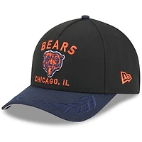 Men's New Era Black/Navy Chicago Bears 2025 NFL Draft 9FORTY A-Frame M-Crown Adjustable Hat