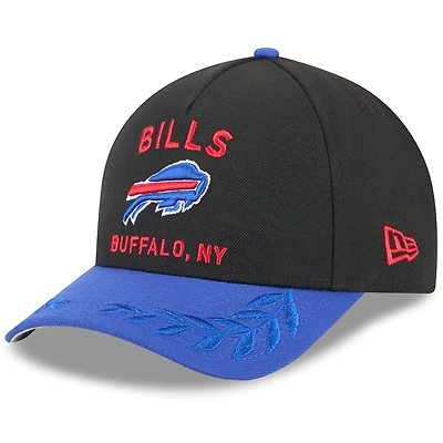 Men's New Era Black/Royal Buffalo Bills 2025 NFL Draft 9FORTY A-Frame M-Crown Adjustable Hat