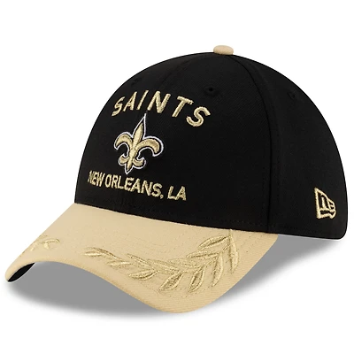 Men's New Era Black/Gold New Orleans Saints 2025 NFL Draft 39THIRTY Flex Hat
