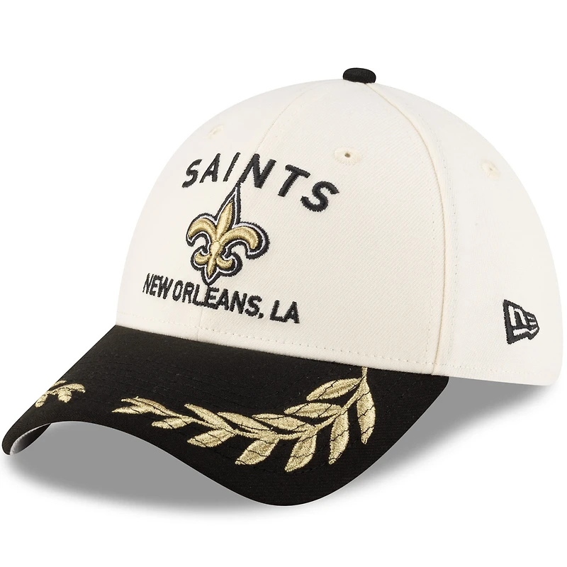 Men's New Era  Cream/Black New Orleans Saints 2025 NFL Draft 39THIRTY Flex Hat