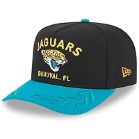 Youth New Era  Black/Teal Jacksonville Jaguars 2025 NFL Draft A-Frame 9FIFTY Snapback Hat