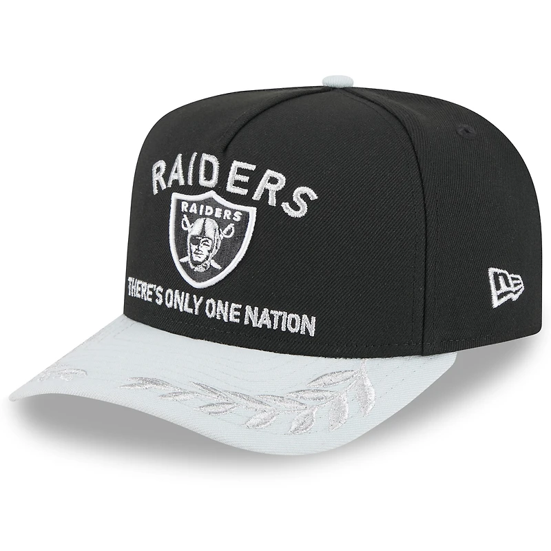 Youth New Era  Black/Silver Las Vegas Raiders 2025 NFL Draft A-Frame 9FIFTY Snapback Hat