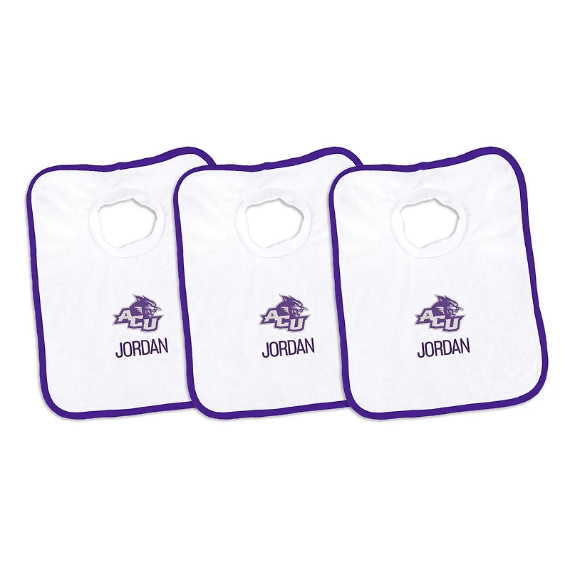 Infant Chad & Jake Abilene Christian University Wildcats Personalized 3-Pack Bib Set