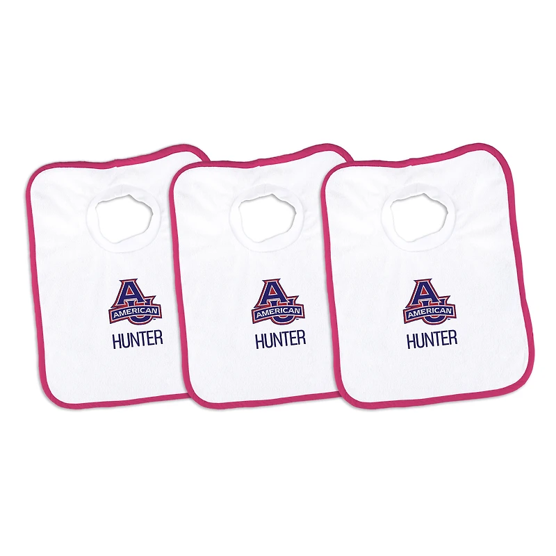 Infant Chad & Jake American University Eagles Personalized 3-Pack Bib Set