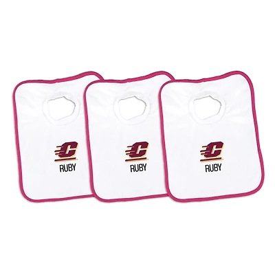 Infant Chad & Jake Central Michigan Chippewas Personalized 3-Pack Bib Set