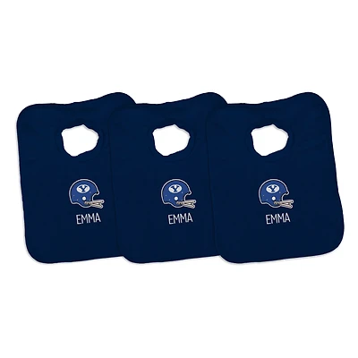 Infant Chad & Jake BYU Cougars Personalized 3-Pack Bib Set