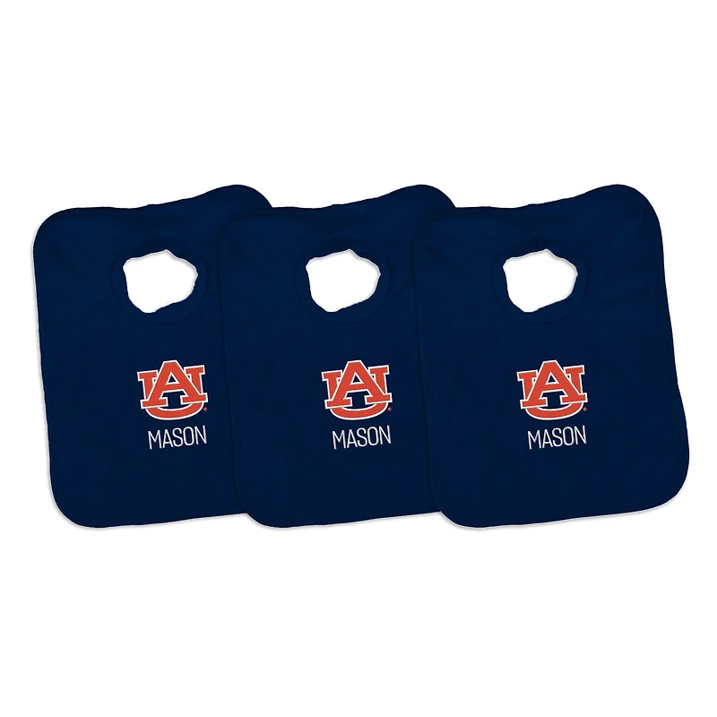Infant Chad & Jake Auburn Tigers Personalized 3-Pack Bib Set