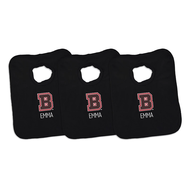 Infant Chad & Jake Brown Bears Personalized 3-Pack Bib Set