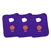Infant Chad & Jake Clemson Tigers Personalized 3-Pack Bib Set