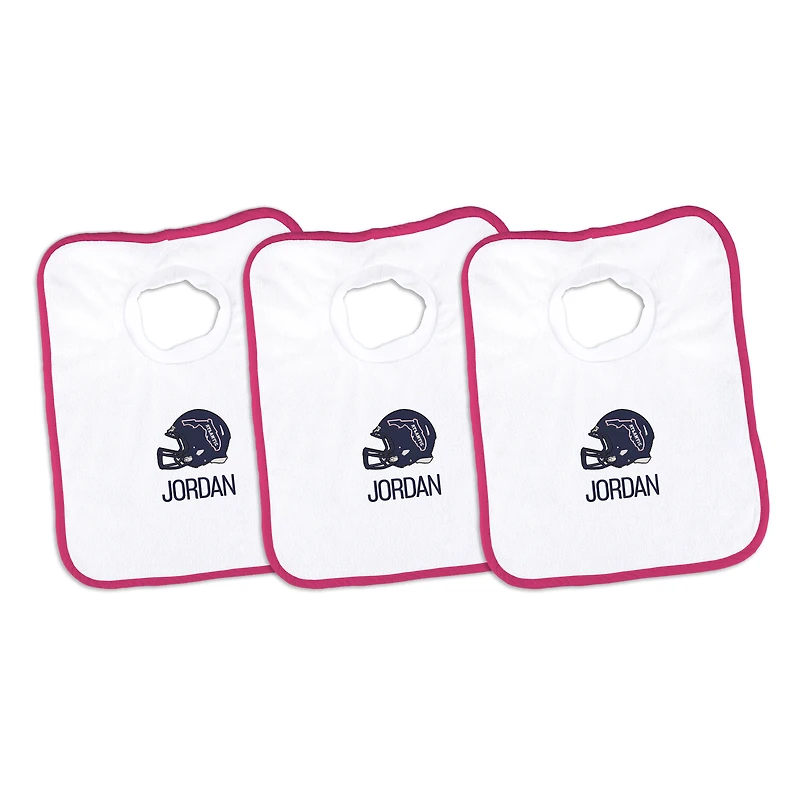 Infant Chad & Jake Florida Atlantic Owls Personalized 3-Pack Bib Set