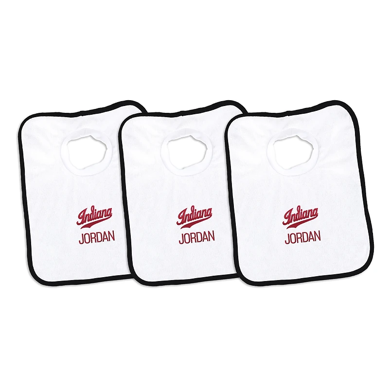 Infant Chad & Jake Indiana Hoosiers Personalized 3-Pack Bib Set