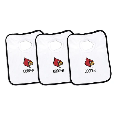 Infant Chad & Jake Louisville Cardinals Personalized 3-Pack Bib Set