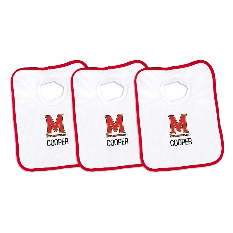 Infant Chad & Jake Maryland Terrapins Personalized 3-Pack Bib Set