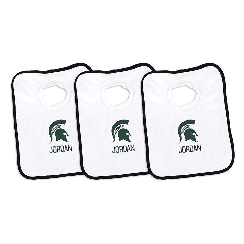 Infant Chad & Jake Michigan State Spartans Personalized 3-Pack Bib Set