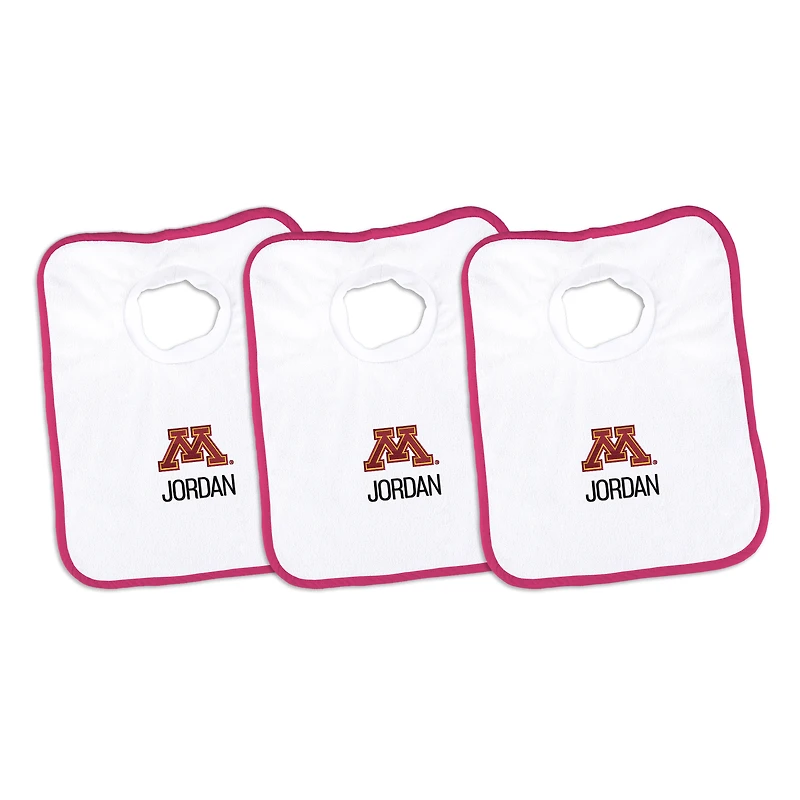 Infant Chad & Jake Minnesota Golden Gophers Personalized 3-Pack Bib Set