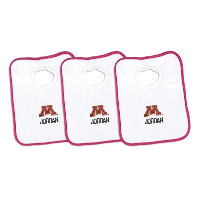 Infant Chad & Jake Minnesota Golden Gophers Personalized 3-Pack Bib Set
