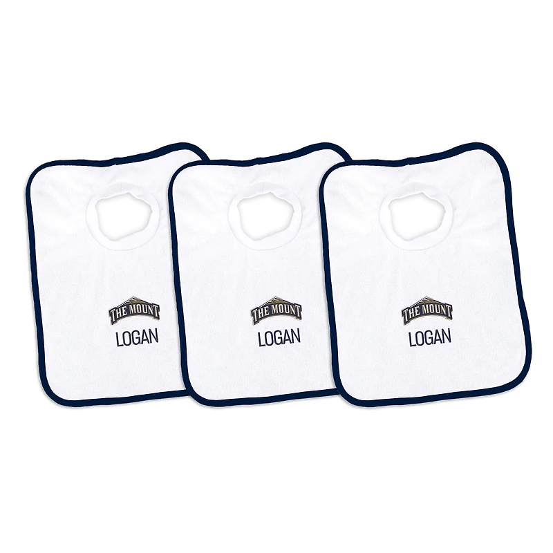 Infant Chad & Jake Mount St. Mary's Mountaineers Personalized 3-Pack Bib Set