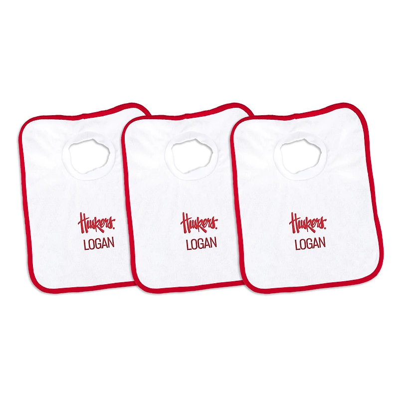 Infant Chad & Jake Nebraska Huskers Personalized 3-Pack Bib Set