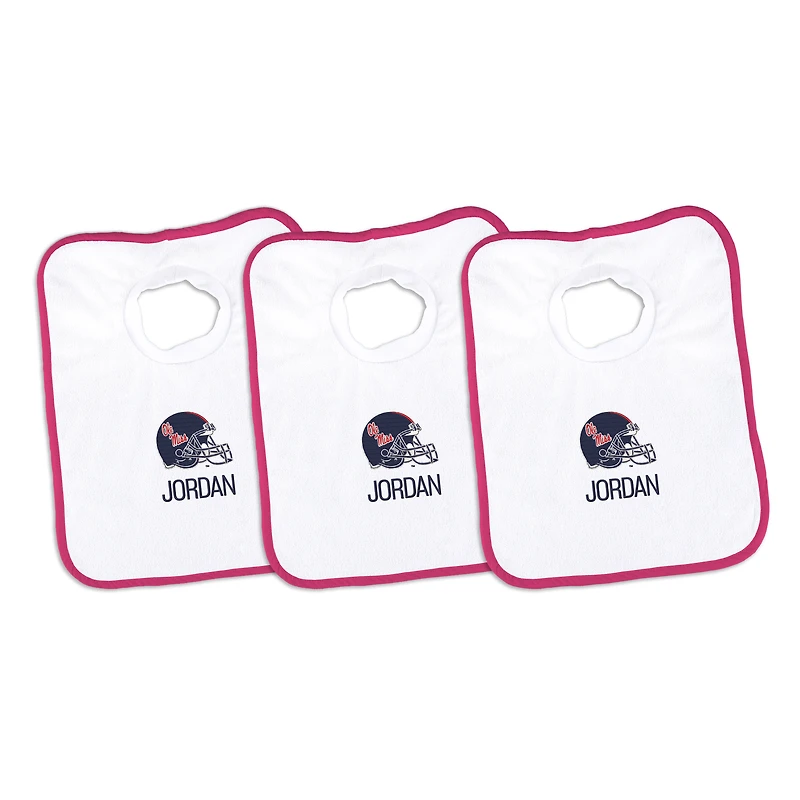 Infant Chad & Jake Ole Miss Rebels Personalized 3-Pack Bib Set