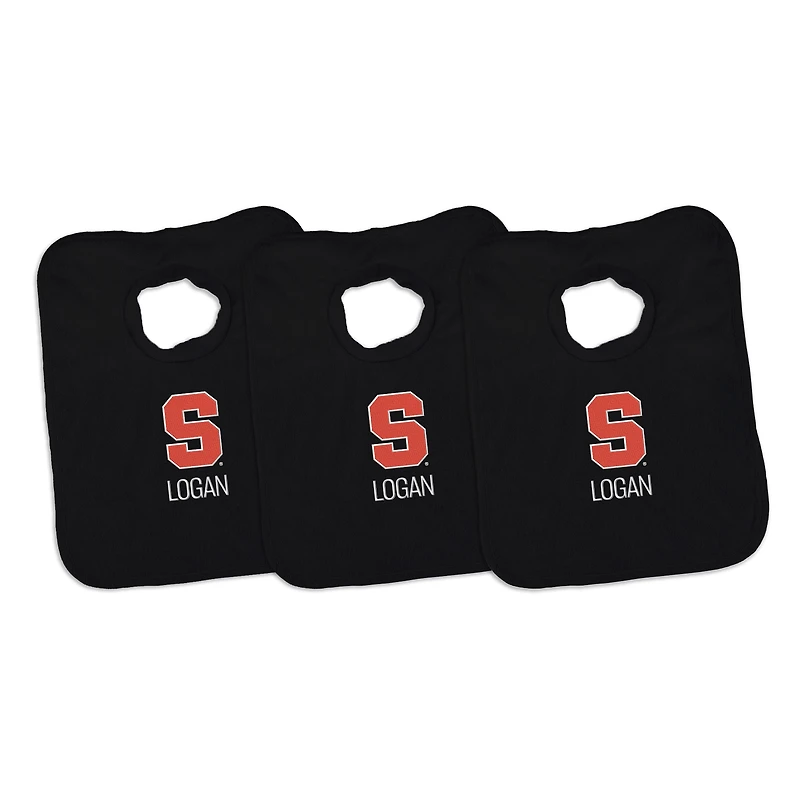 Infant Chad & Jake Syracuse Orange Personalized 3-Pack Bib Set