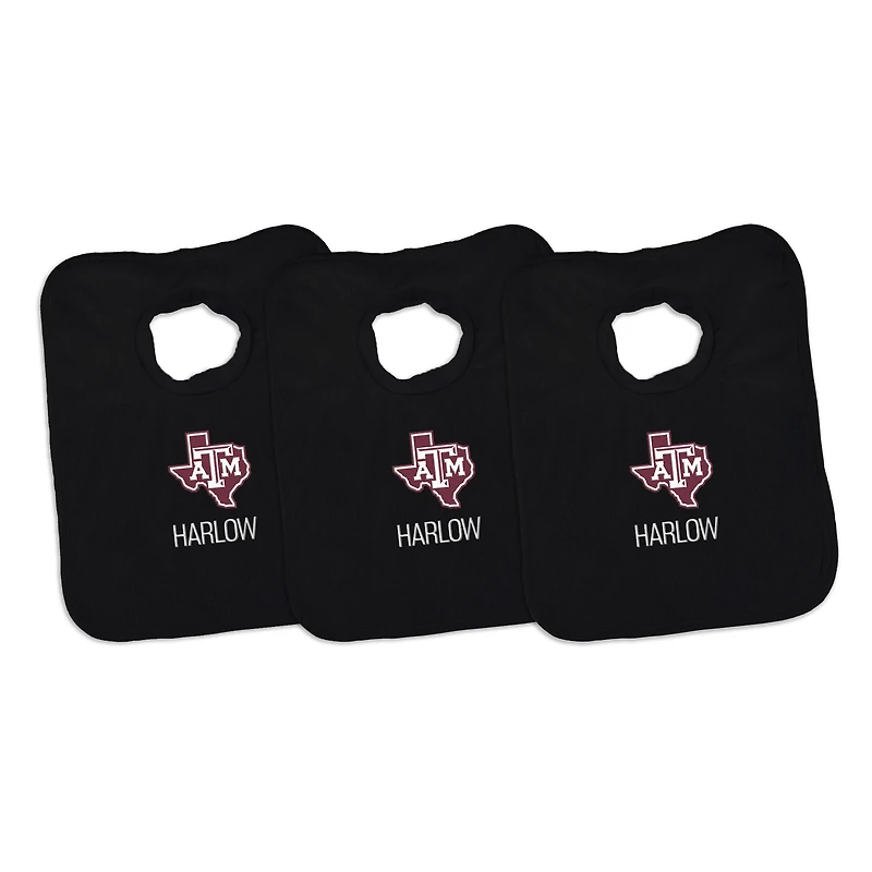 Infant Chad & Jake Texas A&M Aggies Personalized 3-Pack Bib Set