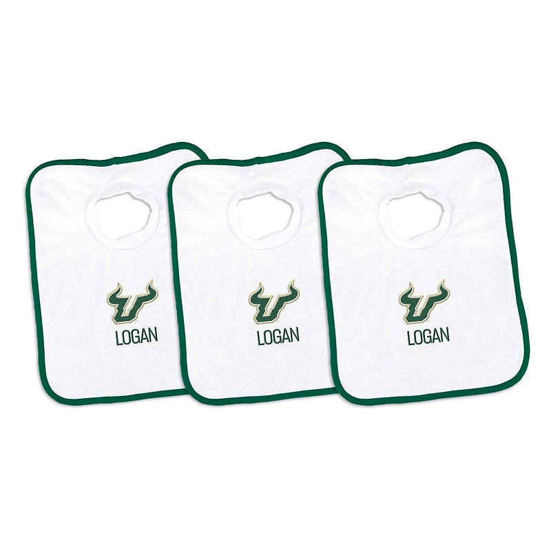 Infant Chad & Jake South Florida Bulls Personalized 3-Pack Bib Set