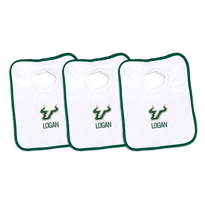 Infant Chad & Jake South Florida Bulls Personalized 3-Pack Bib Set
