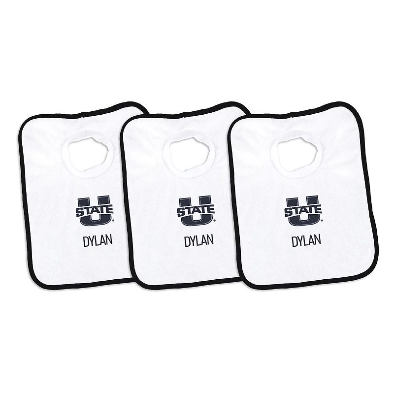 Infant Chad & Jake Utah State Aggies Personalized 3-Pack Bib Set