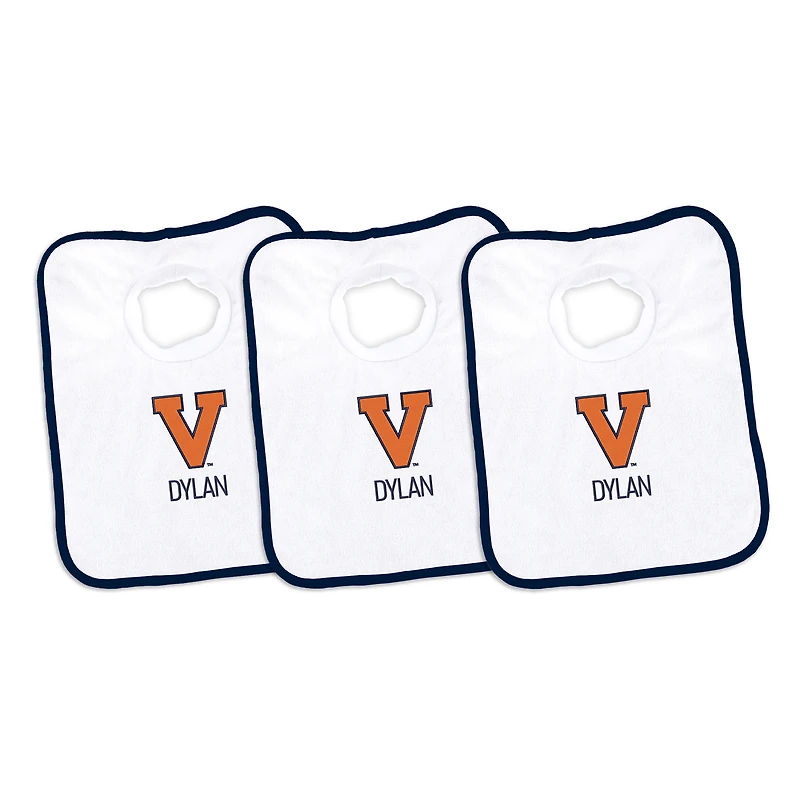 Infant Chad & Jake Virginia Cavaliers Personalized 3-Pack Bib Set