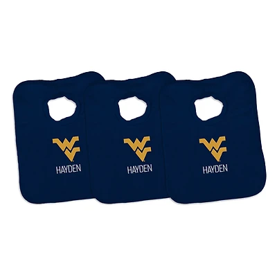 Infant Chad & Jake West Virginia Mountaineers Personalized 3-Pack Bib Set