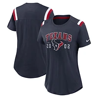 Women's Nike  Heather Navy Houston Texans Prime Logo Slub Fashion T-Shirt