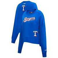 Women's Pro Standard  Royal Texas Rangers Game Day Classics Crewneck Pullover Sweatshirt