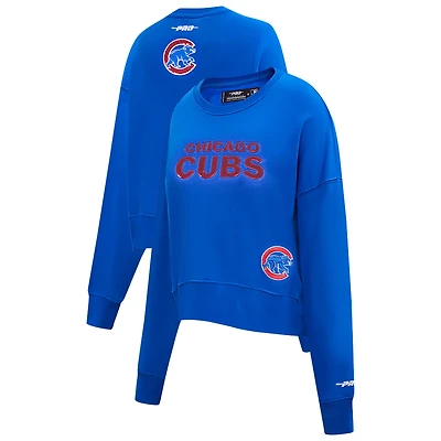 Women's Pro Standard  Royal Chicago Cubs Game Day Classics Crewneck Pullover Sweatshirt